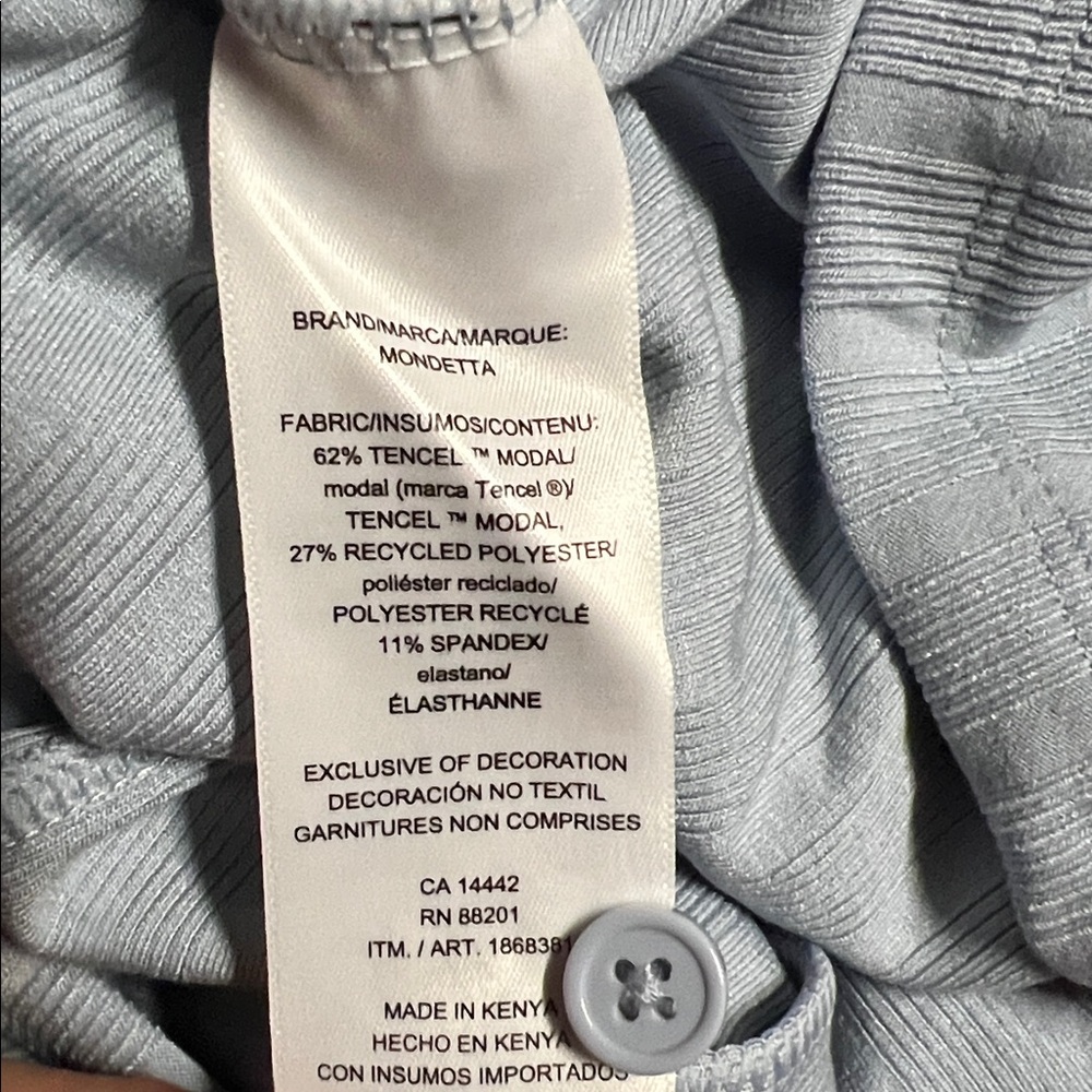 NWT Mondetta Women's Ribbed‎ blue Polo Shirt tencel modal - Picture 4 of 4